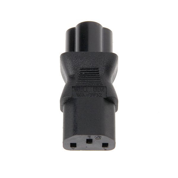 IEC 320 C13 hun til C6 han 3-pin kløverbladsstik konverter AC strømadapter