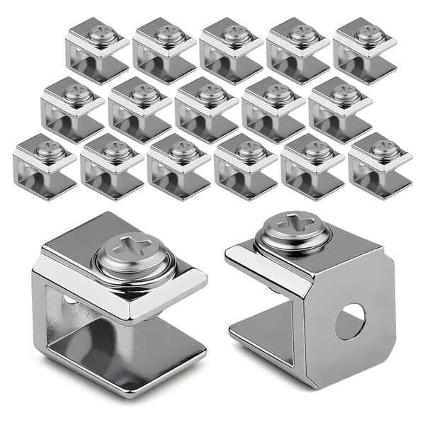 20 stk. glashyldeholderklemme i rustfrit stål til 3-8 mm tyk panel