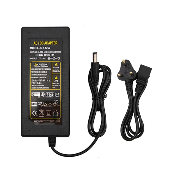 12V 1-10A AC/til DC Adapter Switch Strømforsyning Oplader til LED Strips 5,5x2,1-2