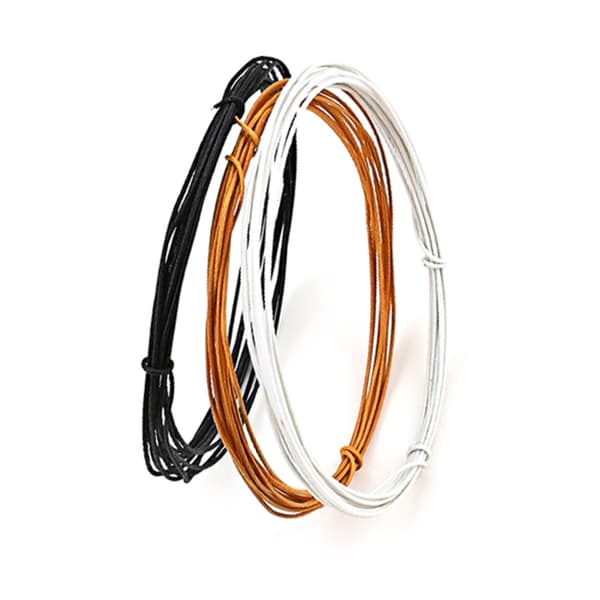 Förtennad 7-trådig Pushback Gitarr Instrumentkabel (1-Svart/1-Vit/1-Gul)