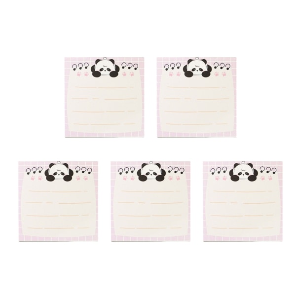 5 stk Cartoon Panda Sticky Note Anamal Memos Sticky Pad Skolerekvisita for jente null - B