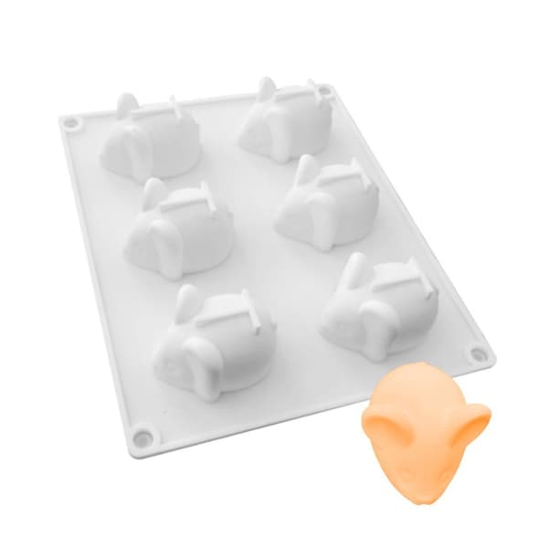 6-hulrums Mini Museformet Silikoneform Mousse Kagebageværktøj Nonstick