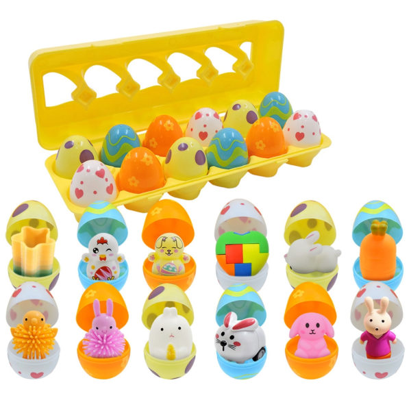 12-pack plastpåskägg för barn Pojkar Flickor Party Favor Påskkorgstoppare Pinatas Toy Easter Egg Hunt Supplies null - XT02