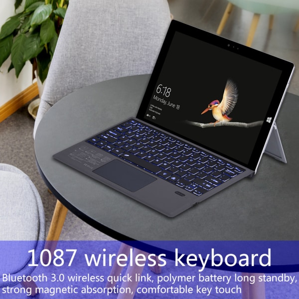 Bluetooth-kompatibelt tangentbord för Microsoft Surface Go/Go 2 Tablet-tangentbord null - No backlight