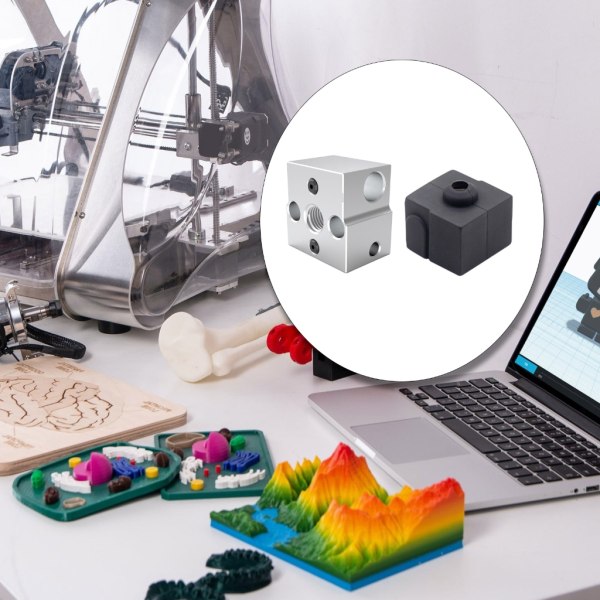 Värmeblock med cover Silikonsocka för 3D-skrivardelar