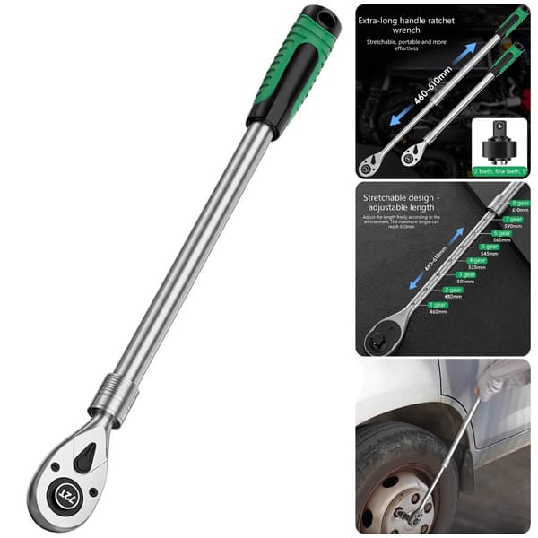 Förlängd Spärrnyckel 460mm 610mm Justerbar 72 Tänders Mekanism
