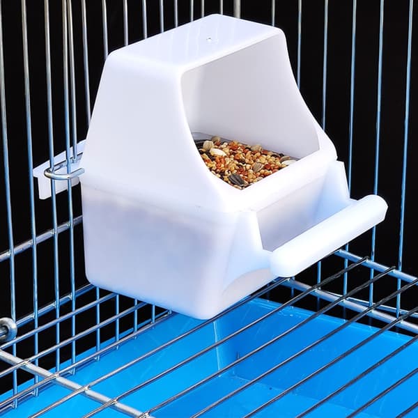 Fuglefoderautomat i plastik med siddepind, stor kapacitet, madbeholder, let at rengøre