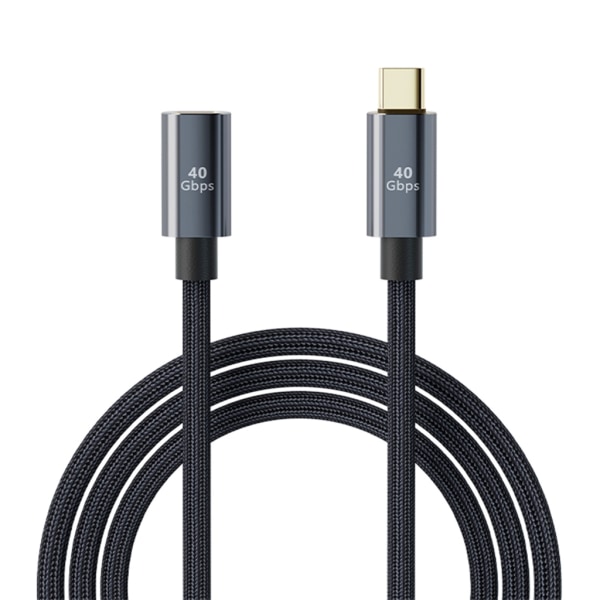 USB C-forlengelseskabel, USB-C Type-C 100W hurtigladende skjøtekabel 40 Gbps Dataoverføring Type C-forlengerledning