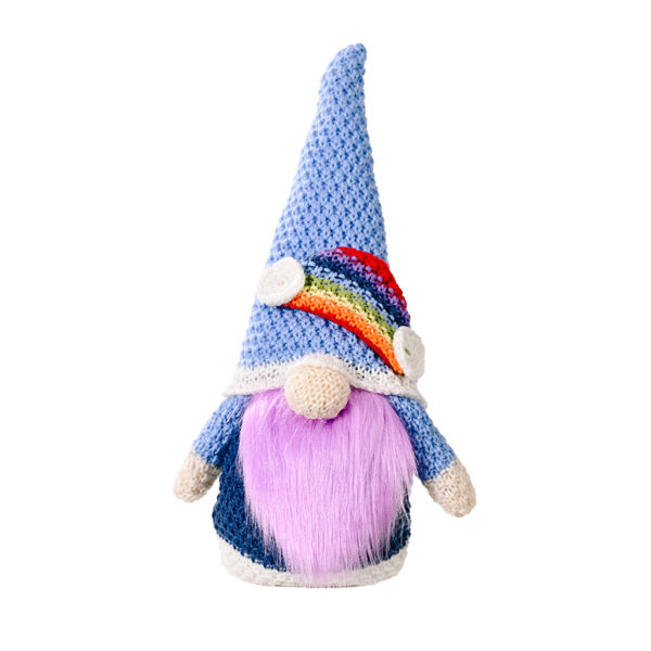 Sommarstickad Regnbågstomte Svensk Nisse Scandinavian Elf Dwarf Farmhouse