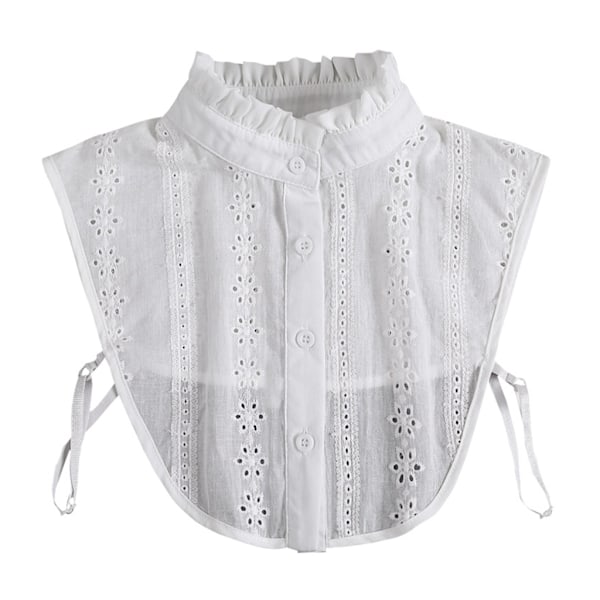Womens Elegant Vintage Avtakbar False Collar Dickey Ruffle White Half Shirt