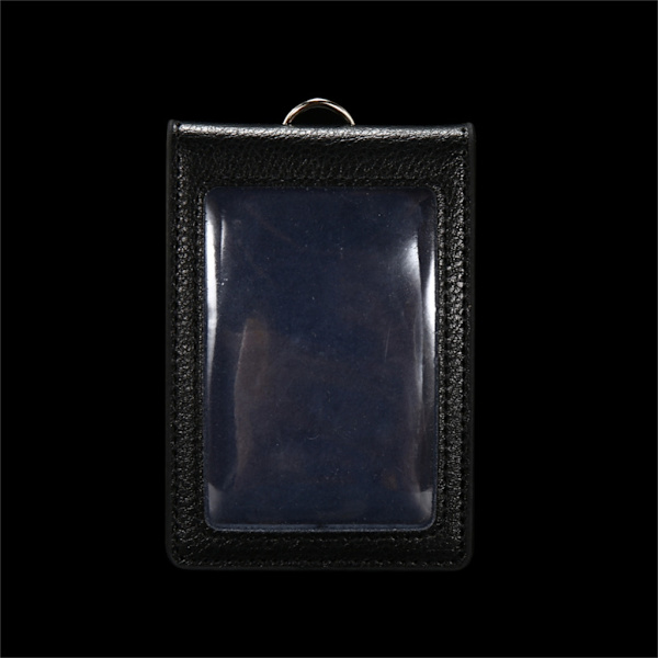 Læder ID'er Badge Holder Arbejdskort Sleeve Clear Window Card Protector Pouch Light gray