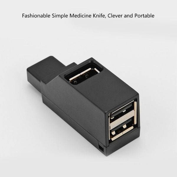 3 Portar USB Hub Kompakt USB Adapter Splitter Förbättrade anslutningsportar för PC