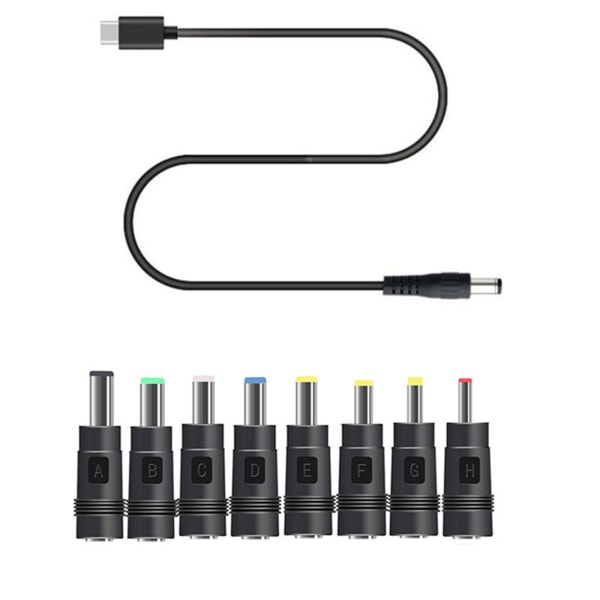 65W USB C PD Laddare 8in1 USB C PD till 12V 3,5/4,0/4,8/5,5 mm power