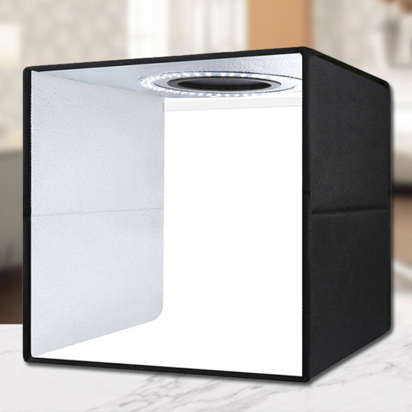 30 cm Photo Studio Box Vikbar Ring LED Lightbox Fotografering Tält Box Kit med 6 färger Bakgrundsfotografering Softbox