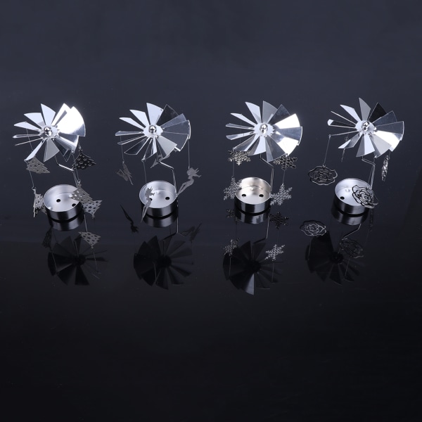 Roterande ljushållare metall spinning värmeljus romantiska ljusstake ornament null - 3