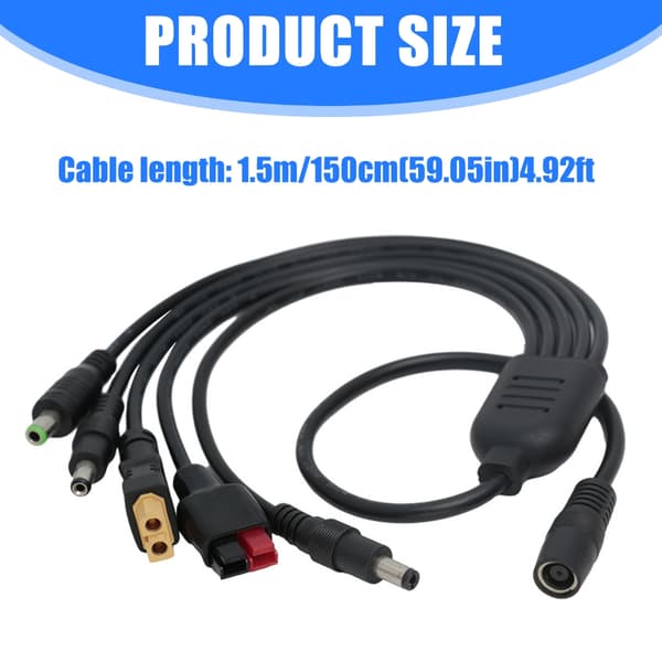 Profesjonell solcelleladekabel DC7909 hun til XT60 DC5521 strømledning