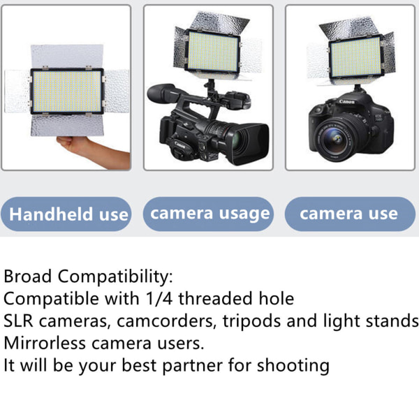 Dimbar LED-videoljuspanel RGB-panelfotograferingsljus 1800MAH batteritid för DSLR-kamerorfotografering med LCD