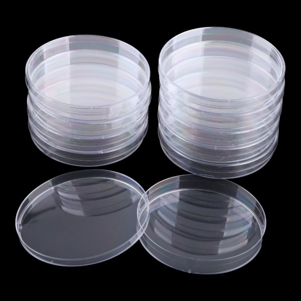 10 st/pack 90 x 15 mm petriskålar i plast för LB-tallrik bakteriejäst