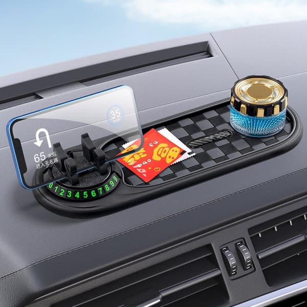 ABS Universal Bilmonteringsstativ 360 Antiskli Base Nummerdisplay For Smarttelefoner