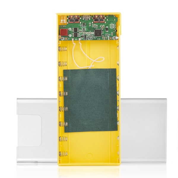 DIY Power Bank Boxes 8x18650 Batteri Case Metallskal 15W Trådlös laddningsversion Batteri ingår ej Yellow