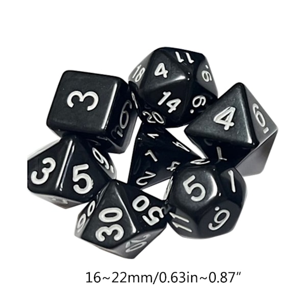 DND-terningsett 7-Die Polyhedral RPG-terningsett med skarpe kanter for Galaxy-serien Yellow