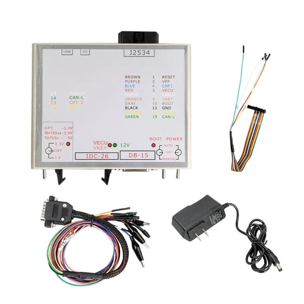 Power Box Adaptere til FLASH j2534 Programmer 3 Switches Power Box Connector Power Box LED Indikator