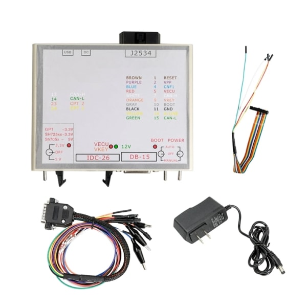 Power Box Adaptrar för FLASH j2534 programmerare 3 switchar Power Box Connector Power Box LED-indikator