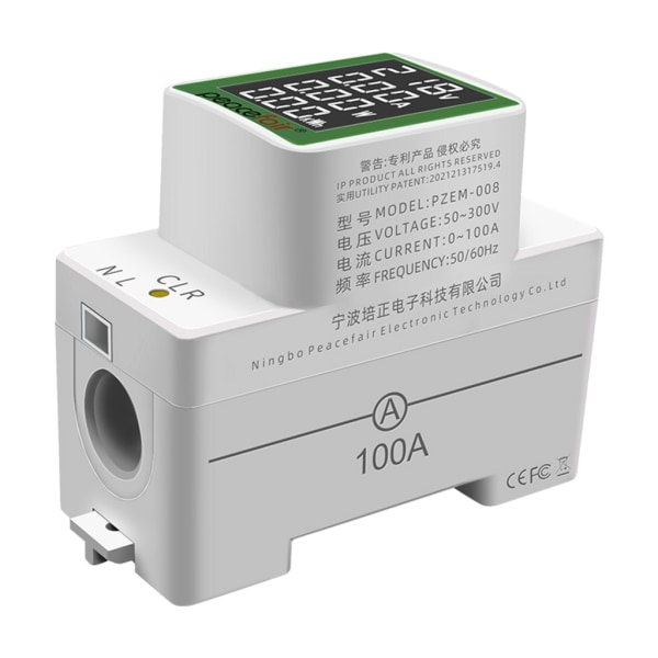 AC50V-300V 100A Volt-AMP Voltmeter-Amperemeter Wattmeter Monitor- Meter Multifunktion Din Rail Tester Multimeter Inbyggd CT