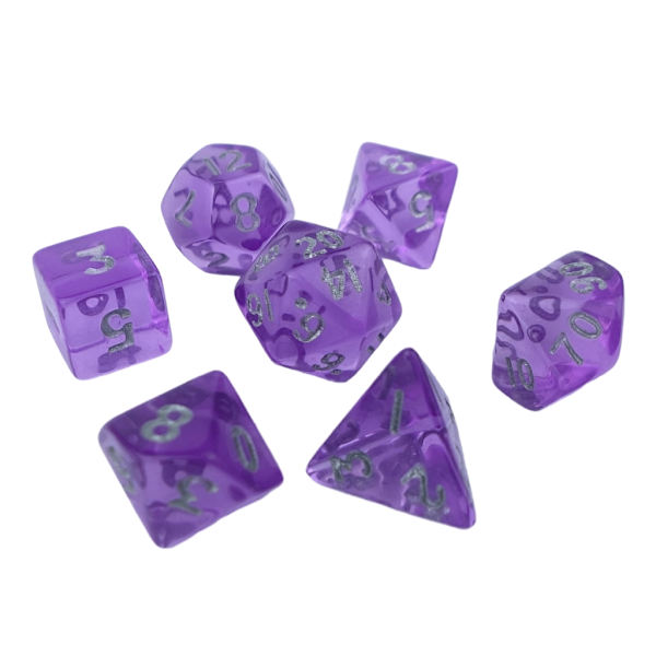 Bærbart Mini Polyhedral Terning Sæt Gennemsigtig Multi-Sidet Akryl Terning Dekoration 3