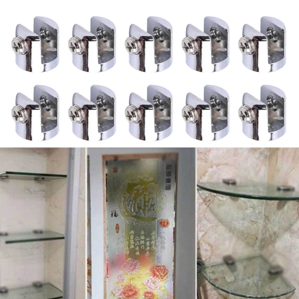10/20 kpl lasihyllyn kannatin seinäkiinnikkeet pidike lasihyllyn kannatin null - 20pcs