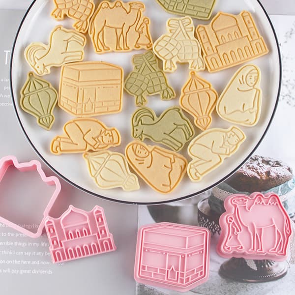 3D Eid Mubarak Plastik Kageform Håndlavet DIY Kagekiks Plastikform