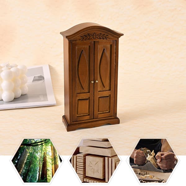 Miniature Møbelgarderobe Model Figur til 1/12 Skala Håndværksprojekt Display