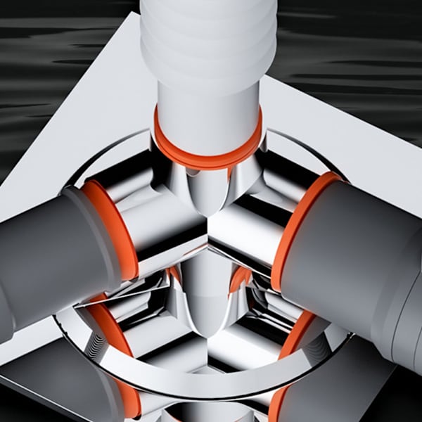 Opgraderet ABS Triple Connector Langtidsholdbar Alsidig Connector Nem at installere Fleksibel forbindelse til kloakrør null - A