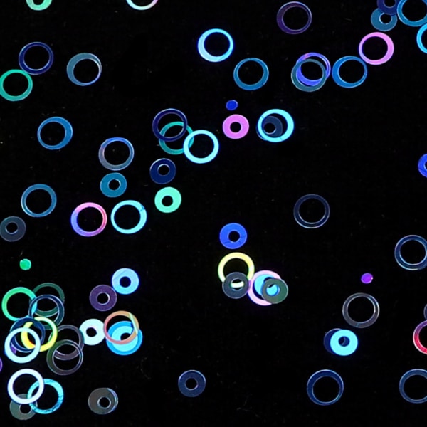 10 Färger Ihålig Rund Form Holografisk Chunky Glitter Epoxi Resin Festival Chunky Laser- Flakes Blandade Paljetter 2g Pr.