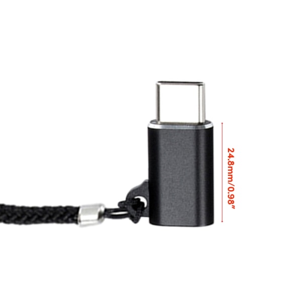 Kompakt USB C till Micro USB -adapter med snodd för snabbladdning och dataöverföringskonverterare 480 Mbps överföringshastighet Silver