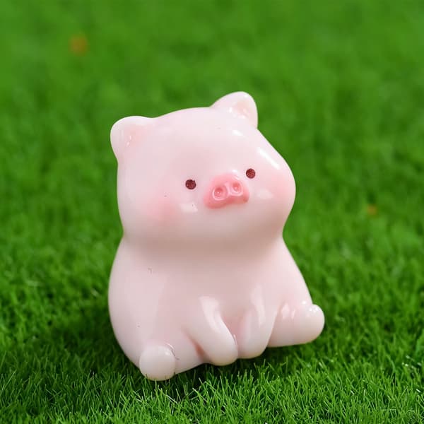Miniature Grise Statue Havepynt Harpiks Grise Figurer Mini Kagepynt