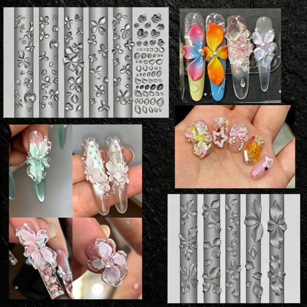 Multifunktionel neglekunst silikoneform perfekt til fester, bryllupper, daglige stilarter
