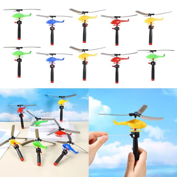 Mini lentävä helikopterilelusetti, bambuhelikopteri, ulkolelu, lasten juhlapalvelus