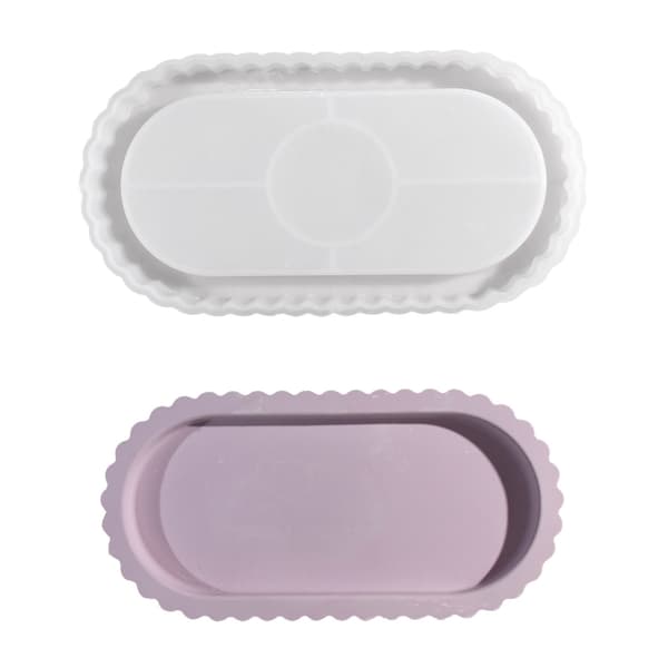 Kreativt fat med solid oval silikonform for hjemmetilbehør
