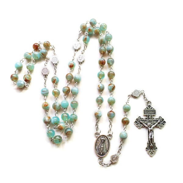 Rosary Beads Kaulakoru 6mm Jeesuksen Kristuksen Krusifiksilla Cross Catholic Riipus Juhlalahjaksi