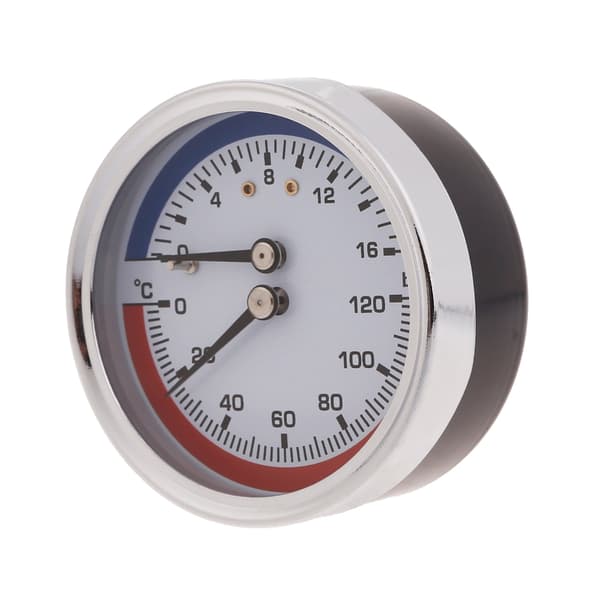 Tryckmätare i stål 1/4 tum Termomanometer 0-120℃