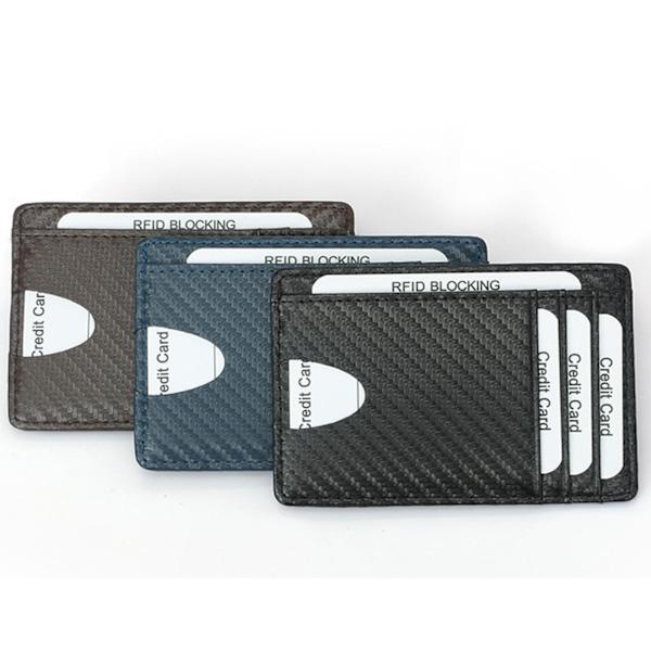 Ohut estävä lompakko Luottokorttikotelon kukkaro Case miehille, naisille Carbon fiber black