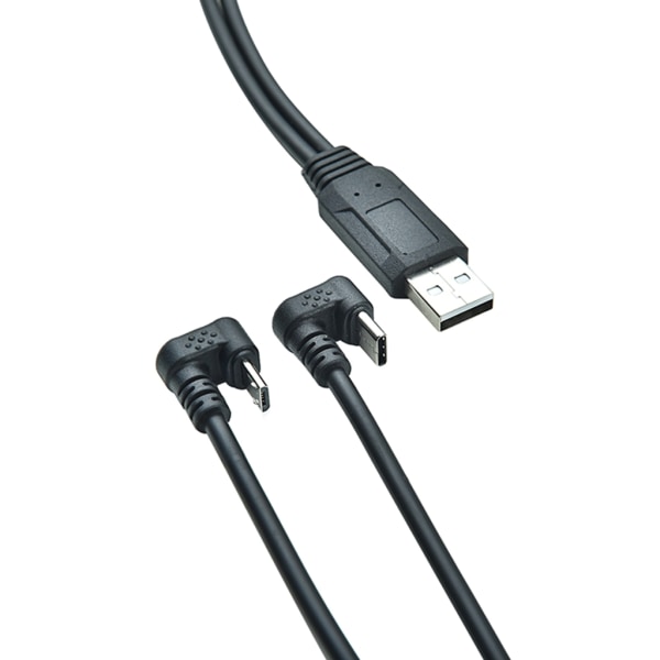 USB till Type C och Micro USB Laddningskabel för telefoner och surfplattor Ladda två enheter samtidigt