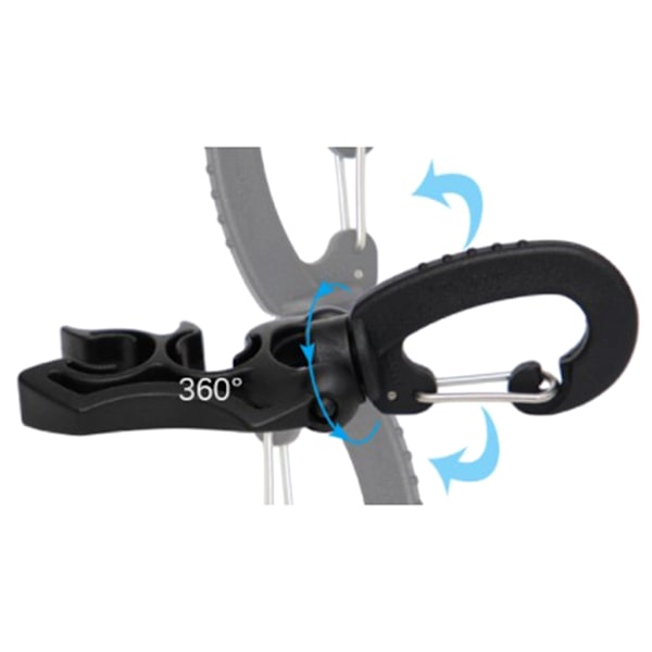 Kaksois-BCD-sukellushaletin pidike, jossa karabiinihaka snorklaukseen ja sukellukseen Black 10x6mm