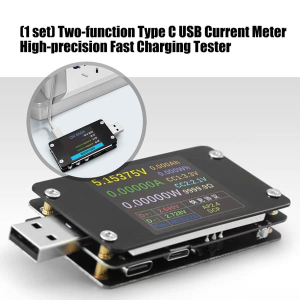 USB-strömmätare för snabbladdningsanalys USB-multimeter USB C-strömmätare