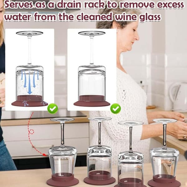 Flexibla Matsäkra Vinglas Skydd Och Serveringsbricka 4-pack