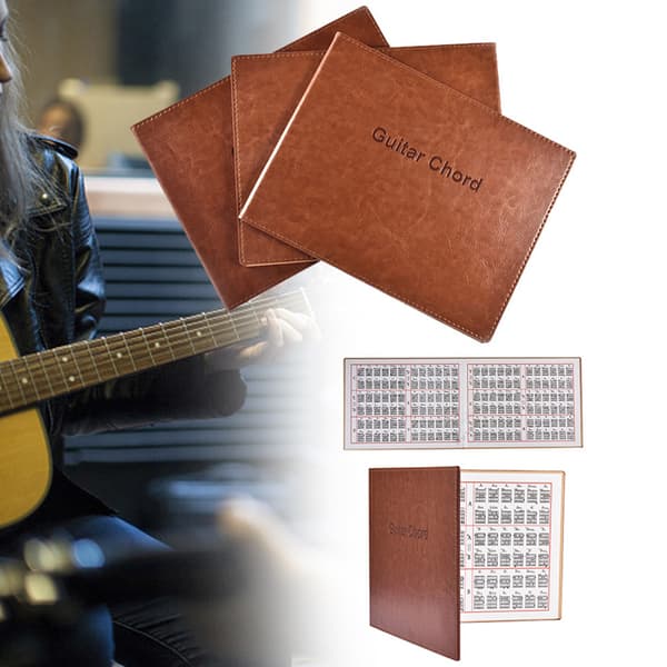 Gitarrackordsbok Diagram PU Läder 6 Strängar Pocket Gitarrackord Tabulatur