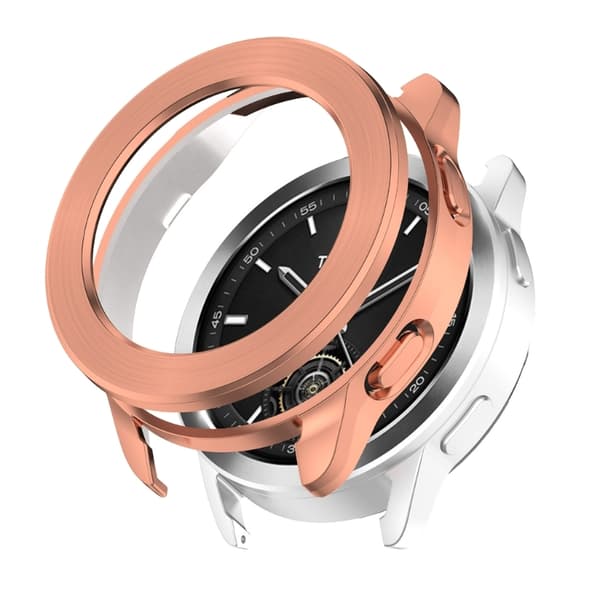 PC- case för Watch S 3 Screen Protector Frame Bumper Cover Case Rose Gold