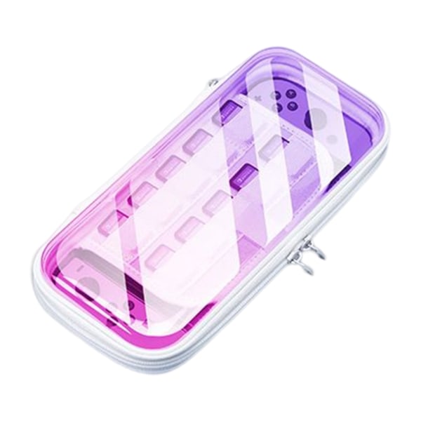 Case för OLED-förvaringsväska Case Transparenta skal Förvaringsbox Speltillbehör Slitstark Purple pink