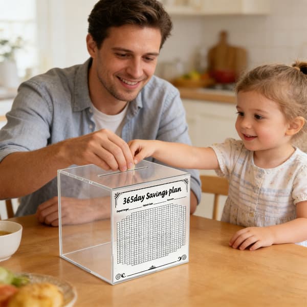 365-dagers spareboks for kontanter og myntsamling for barn og voksne